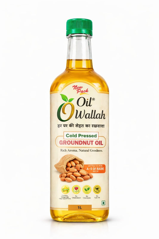 Cold Pressed Groundnut Oil 100% Pure 1 Litre Pack | Oilwallah
