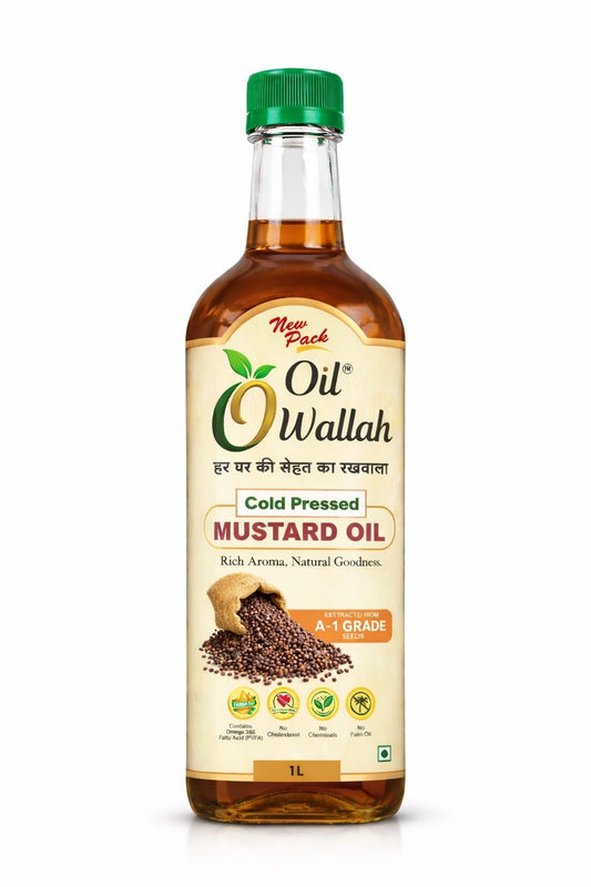 Cold Pressed Mustard Oil 100% Pure 1 Litre Pack | Oilwallah