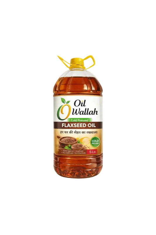 Cold Pressed Flaxseed Oil 100% Pure 5 Litre Pack | Oilwallah