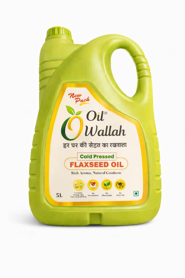 Cold Pressed Flaxseed Oil 100% Pure 5 Litre Pack | Oilwallah